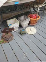 Group shot of all garden items on deck