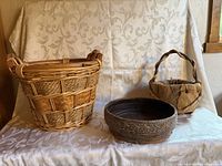 Front view showing all three baskets grouped together