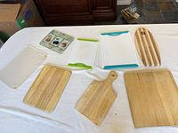 All eight boards laid out