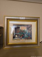 Front view showing full artwork, matting and two-tone frame