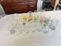 All 19 glassware pieces laid out