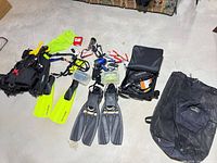Group shot of all scuba items laid out