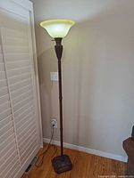 Full view of floor lamp showing height and overall design