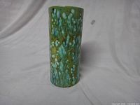 Front view of glazed cylindrical vase