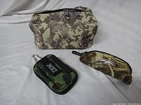 Front view of all three camo pouches