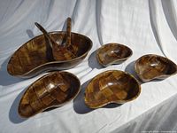 set displayed right side up showing shapes and weave pattern