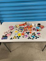 Overview of all toys and games laid out on table