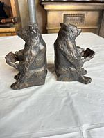 Front/side view of both bear bookends