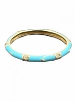 Full view of the turquoise enamel sterling silver ring