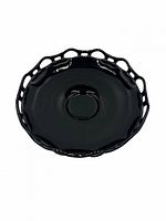 Top view showing entire black glass bowl