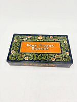 Top view showing Peek Frean's Biscuits label and decorative border