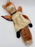 Full view of Steiff Smardy fox hand puppet front profile