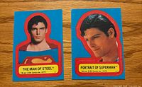 Fronts of both stickers showing images, captions and 1978 copyright
