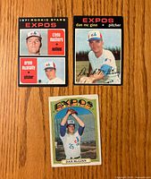 Fronts of three Montreal Expos Topps cards