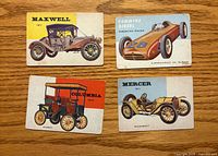 Fronts of four 1954 World on Wheels cards