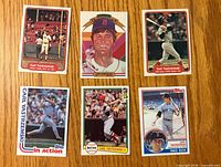 Six Carl Yastrzemski cards front view