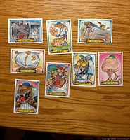 Fronts of all eight cards laid out face up