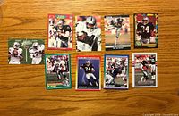 Front view of nine Bo Jackson football cards