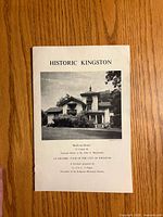 Front cover of Historic Kingston pamphlet with Bellevue House image and publication details