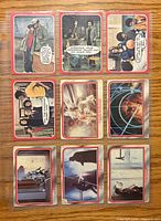 Front view of nine trading cards in plastic sleeve showing Welcome Back Kotter and Empire Strikes Back scenes
