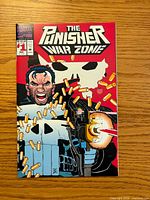 Front cover of The Punisher War Zone #1 comic showing title, price box, and artwork