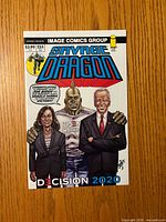 Front cover showing Savage Dragon #253 with Joe Biden, Kamala Harris and character, price $3.99