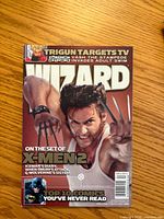 Front cover showing Wizard title and Hugh Jackman Wolverine image