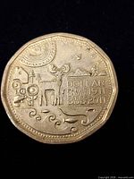 Reverse side showing centennial design and inscriptions