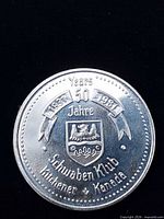 Obverse view showing Schwaben Klub crest and anniversary text