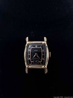 Front view showing dial, hands, case style