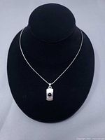 Full view of pendant necklace on display bust