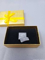 Front view of sterling CIBC pin seated in box