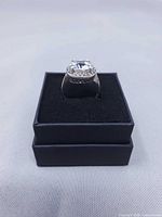 Ring in black box, front perspective