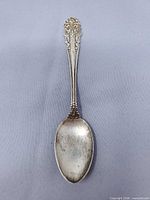 Full view of sterling silver demitasse spoon
