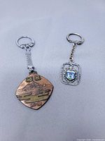Front view of both keychains showing overall design