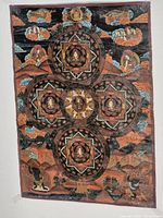 Full view of Thangka painting on fabric