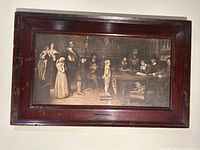 Full view of framed print on wall