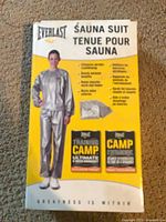 Front of boxed Everlast sauna suit