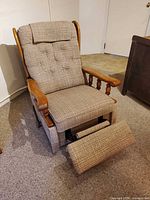 Front view showing full chair, footrest extended