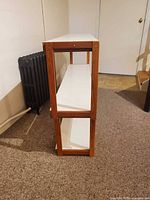 Side view of shelf showing depth and frame