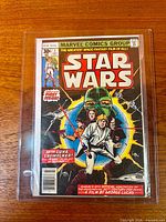 Front cover of bagged Star Wars #1 comic showing art and 30¢ price