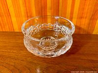 Angled view of Waterford Comeragh footed bowl showing side profile and cut pattern