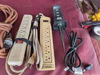 Power strips, outdoor stake hub, part of heavy cord