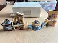 All six miniature furniture pieces with Avon box
