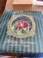 Front of boxed Waterford Holiday Heirlooms ornament
