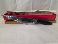 Knife with box displayed