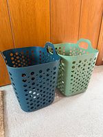 Front view of both baskets standing upright