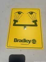 Yellow Bradley eye wash safety sign