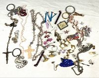 Full layout of assorted jewelry pieces