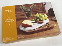 Front of boxed Our Table Hayden 5-Piece Cheese Board Set